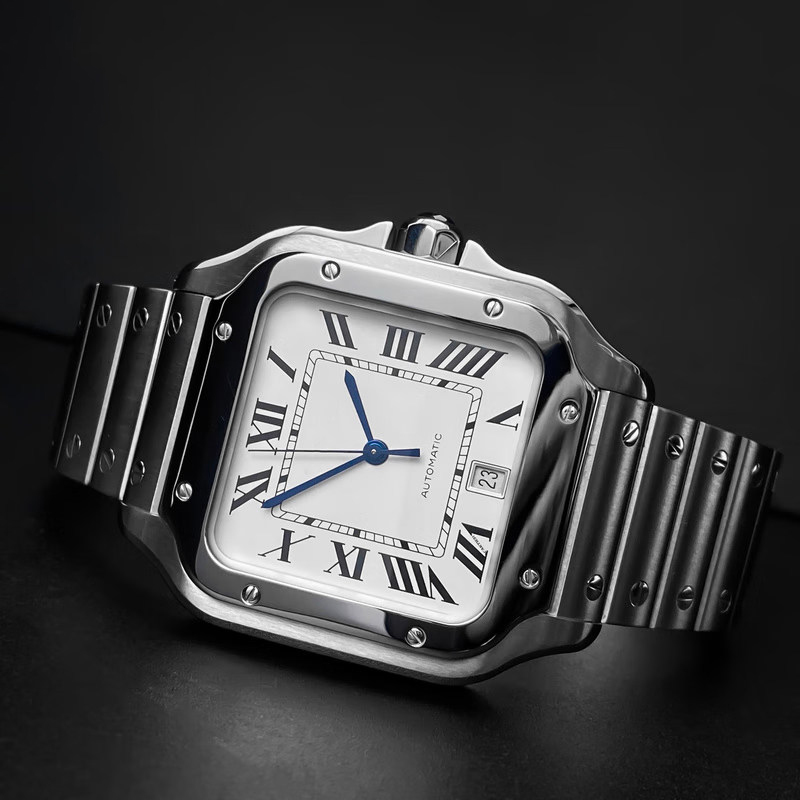 Replacement Stainless Steel Bracelet for Cartier Santos 100 – 20/23mm Solid Steel Band.