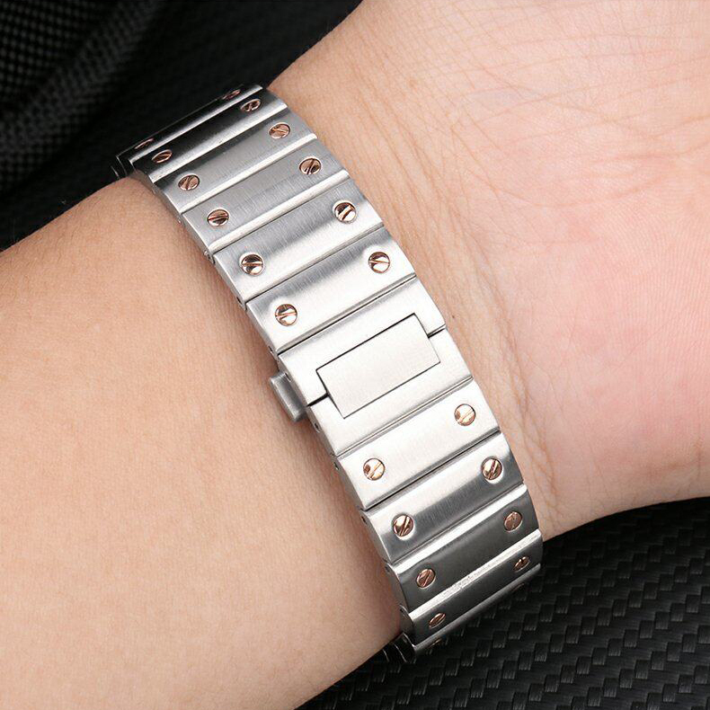 Replacement QuickSwitch Stainless Steel Bracelet for Cartier Santos WHSA0007/W2SA0009 – 21mm