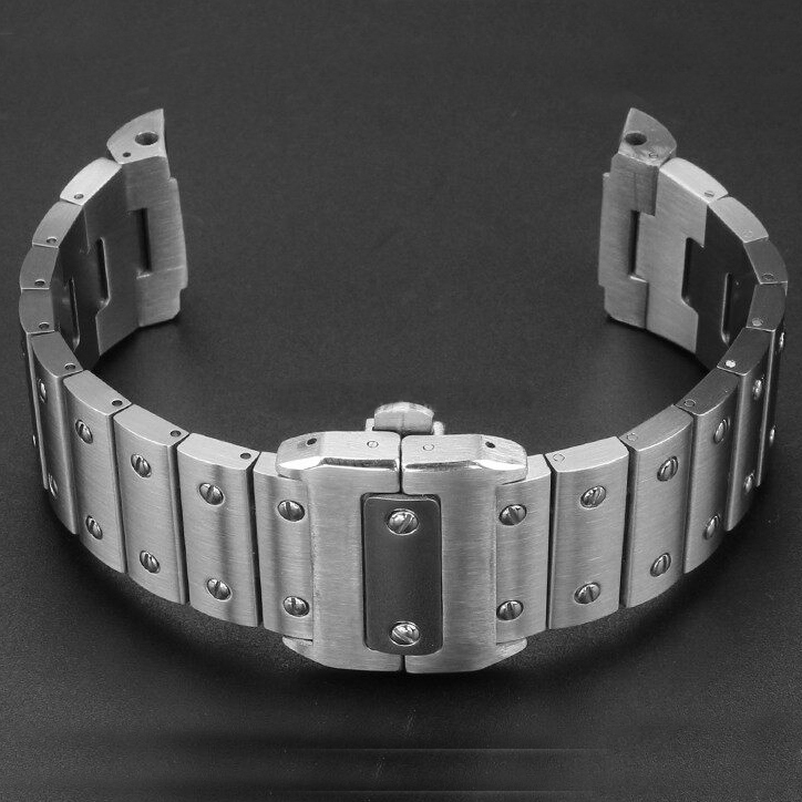 Replacement Stainless Steel Bracelet for Cartier Santos 100 – 20/23mm Solid Steel Band.