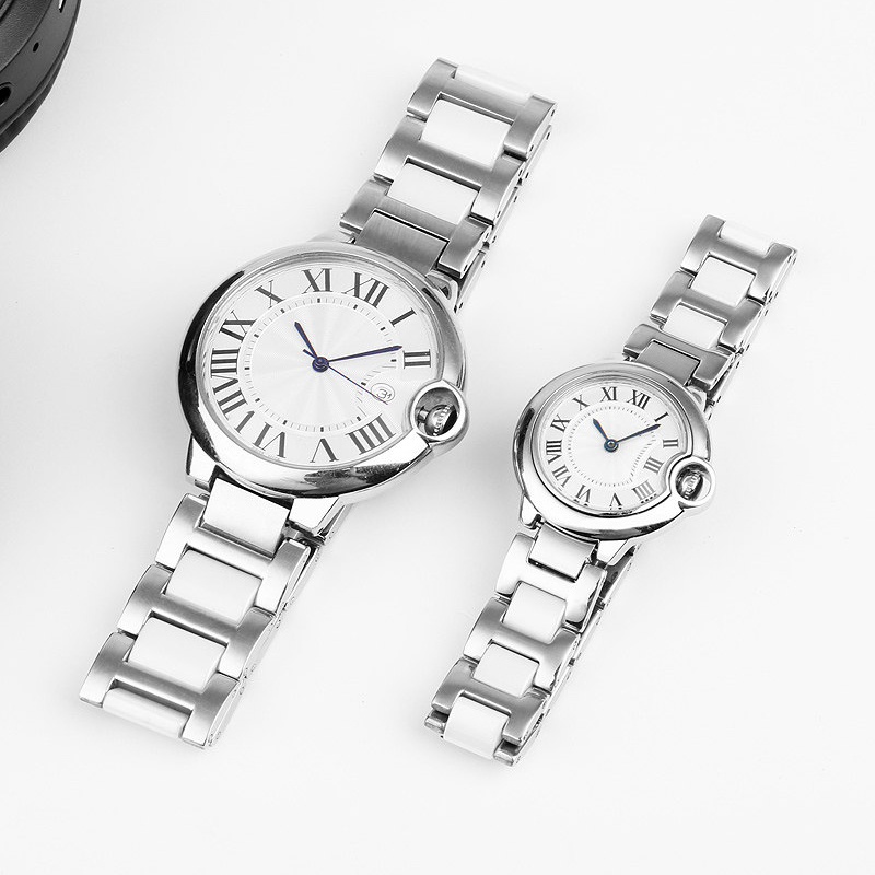 Replacement Solid Steel & Ceramic Bracelet for Cartier Ballon Bleu W6920084 – Convex Design.