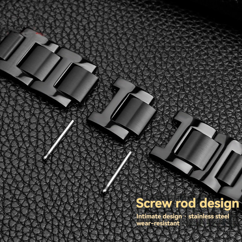 Replacement Black Steel Bracelet for Cartier WSBB0015 – 20x12mm Convex
