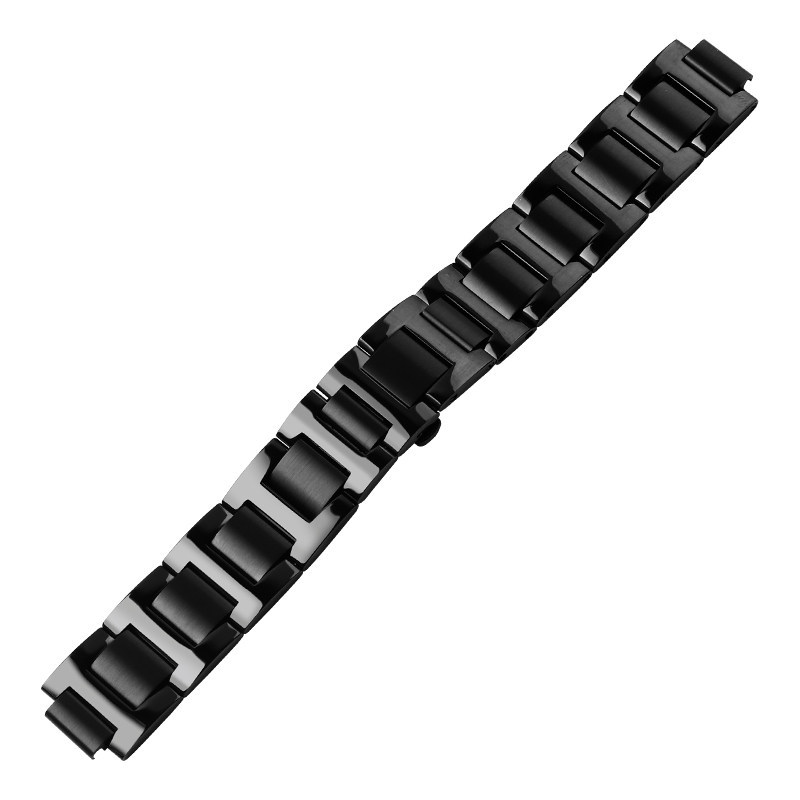 Replacement Black Steel Bracelet for Cartier WSBB0015 – 20x12mm Convex