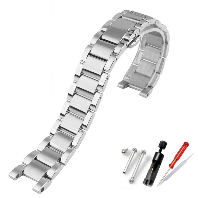 Replacement Notched Stainless Steel Bracelet for Fiyta/Cartier Pasha/Gucci/Rossini/MK – Multi-Brand Universal  Band. Solid Steel.