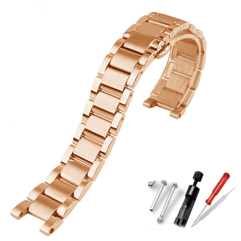 Replacement Notched Stainless Steel Bracelet for Fiyta/Cartier Pasha/Gucci/Rossini/MK – Multi-Brand Universal  Band. Solid Steel.