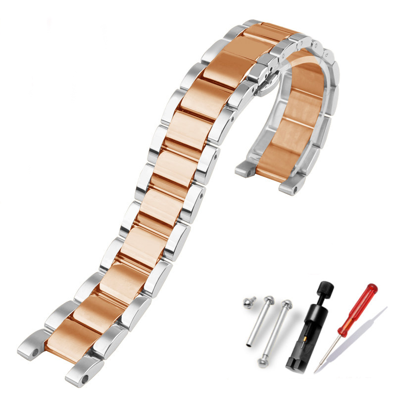 Replacement Notched Stainless Steel Bracelet for Fiyta/Cartier Pasha/Gucci/Rossini/MK – Multi-Brand Universal  Band. Solid Steel.