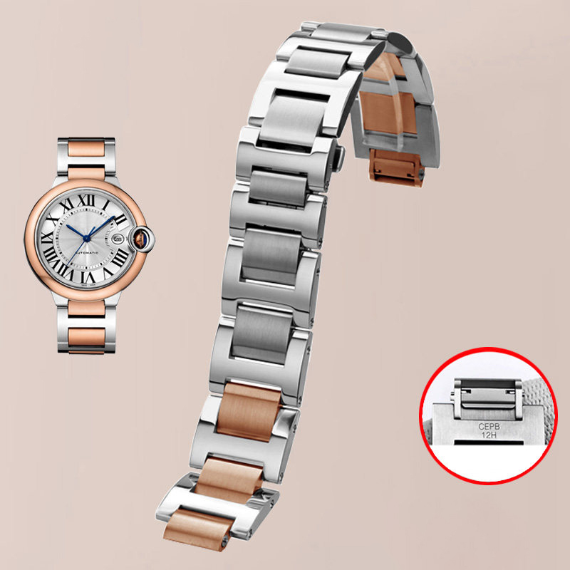 Replacement Quick Release Stainless Steel Bracelet for Cartier Ballon Bleu W69012Z4 – 42mm
