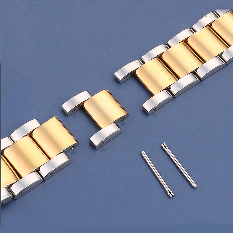 Replacement Notched Stainless Steel Bracelet for Fiyta/Cartier Pasha/Gucci/Rossini/MK – Multi-Brand Universal  Band. Solid Steel.