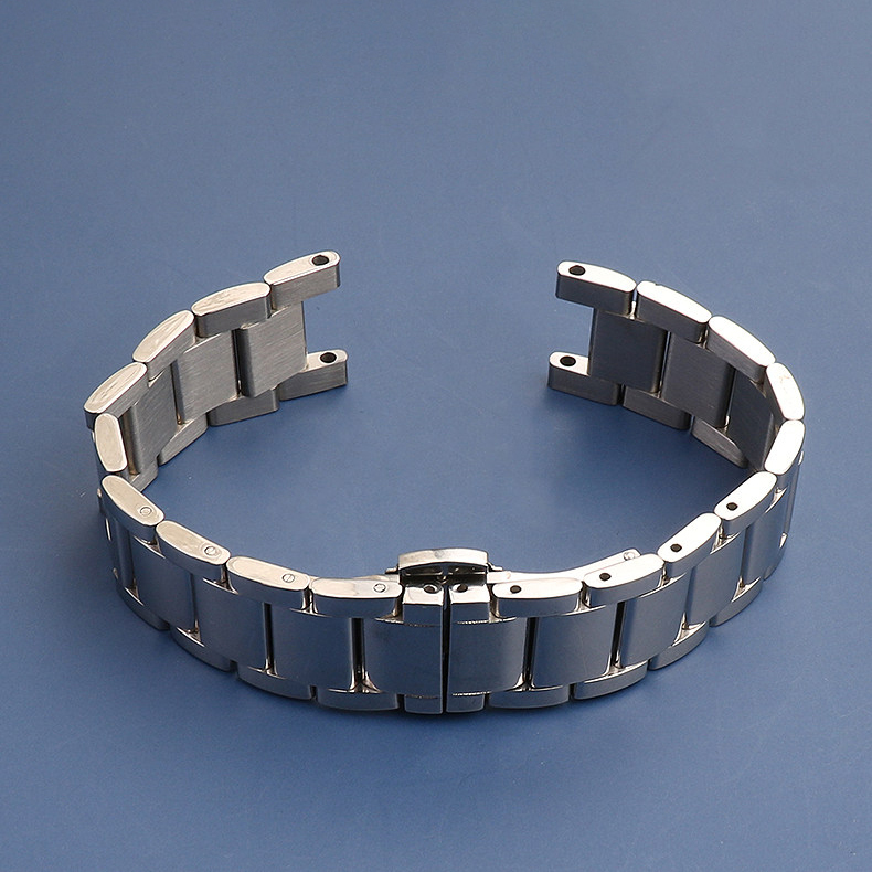 Replacement Notched Stainless Steel Bracelet for Fiyta/Cartier Pasha/Gucci/Rossini/MK – Multi-Brand Universal  Band. Solid Steel.