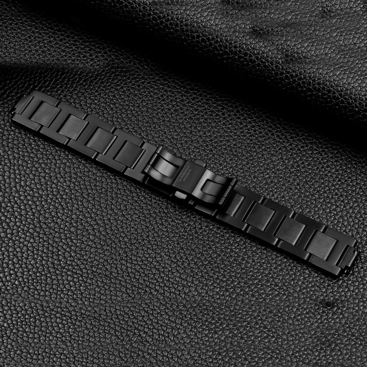 Replacement Black Steel Bracelet for Cartier WSBB0015 – 20x12mm Convex