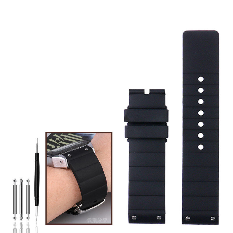 Replacement Silicone Watch Strap for Cartier Santos 100 – 23mm Rubber Band