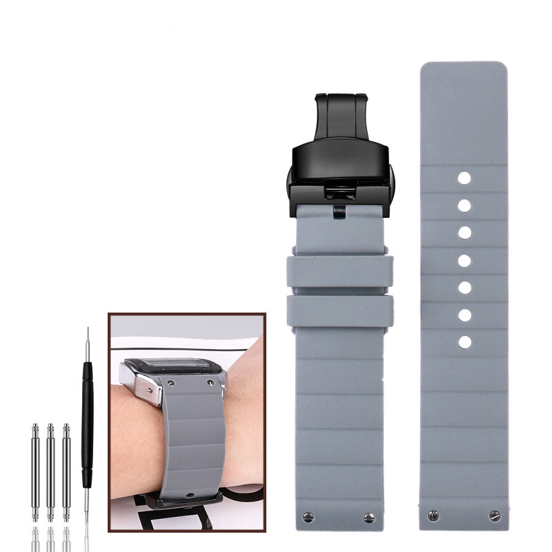 Replacement Silicone Watch Strap for Cartier Santos 100 – 23mm Rubber Band
