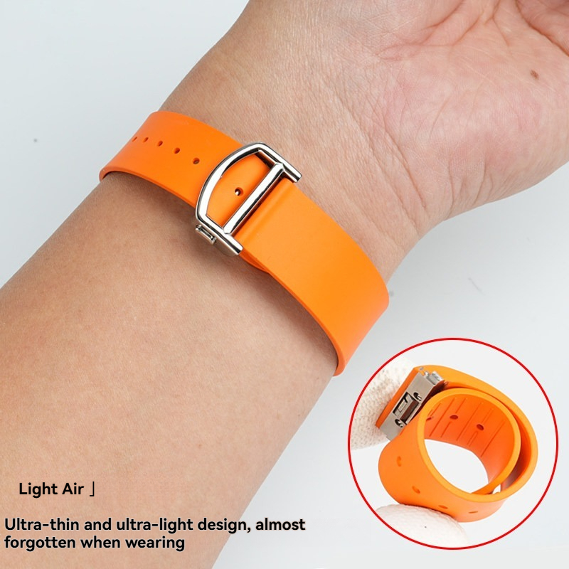 Close-up of matte FKM rubber strap surface