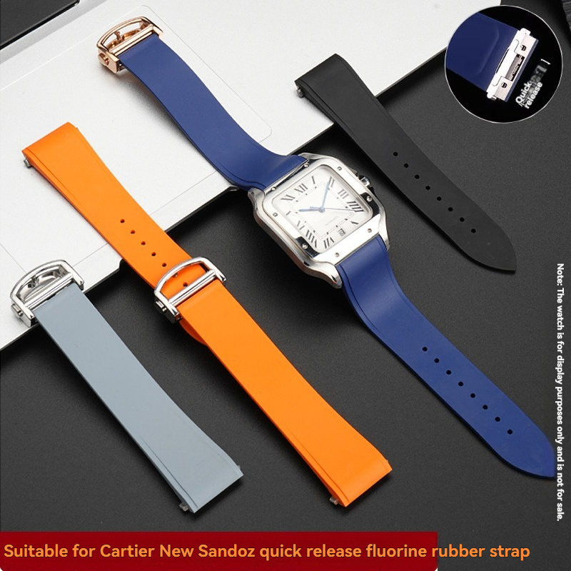 Replacement FKM Rubber Strap for Cartier Santos WSSA0009/WSSA0018 – QuickSwitch System