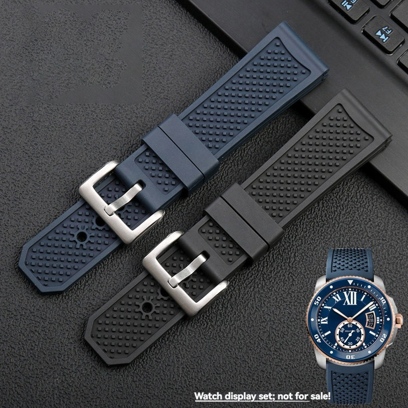 Replacement FKM Rubber Watch Strap for Cartier Calibre W7100055/WGCA0010 – 23mm