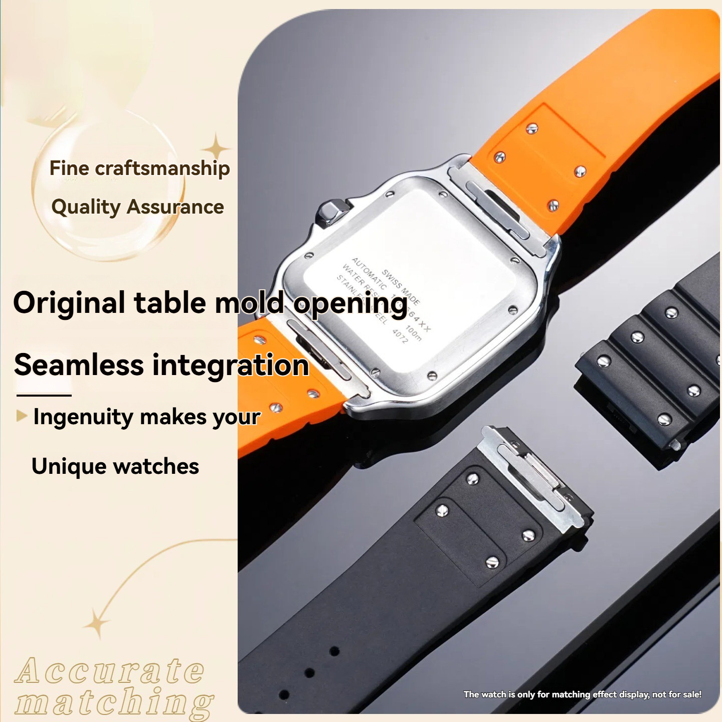 Replacement FKM Rubber Strap for Cartier Santos WSSA0009 – QuickSwitch System