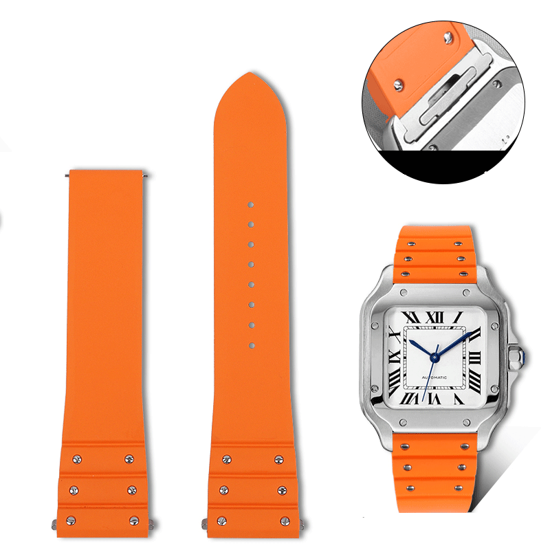 Replacement FKM Rubber Strap for Cartier Santos WSSA0009 – QuickSwitch System