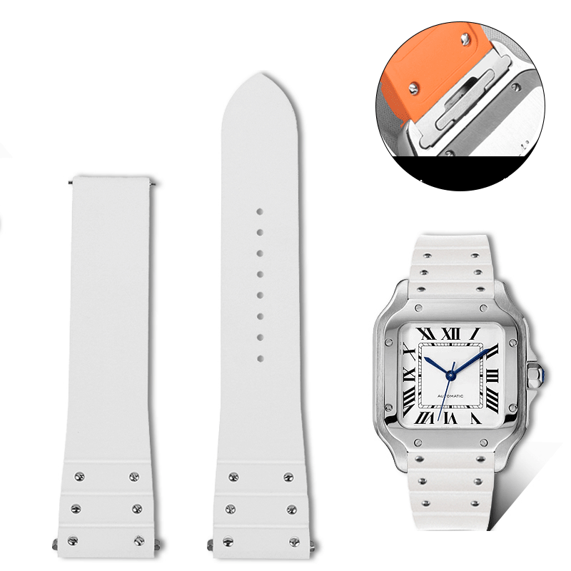 Replacement FKM Rubber Strap for Cartier Santos WSSA0009 – QuickSwitch System
