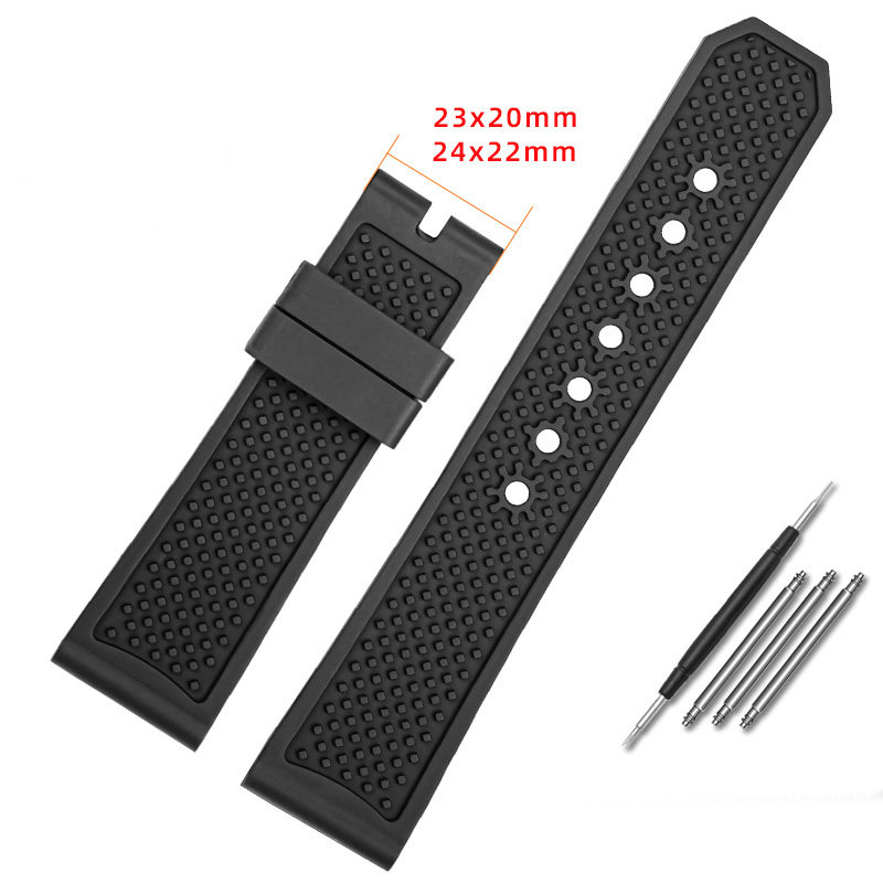 Replacement FKM Rubber Watch Strap for Cartier Calibre W7100055/WGCA0010 – 23mm