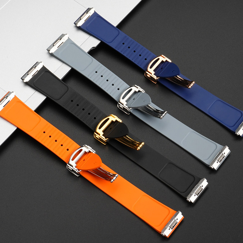 Replacement FKM Rubber Strap for Cartier Santos WSSA0009/WSSA0018 – QuickSwitch System