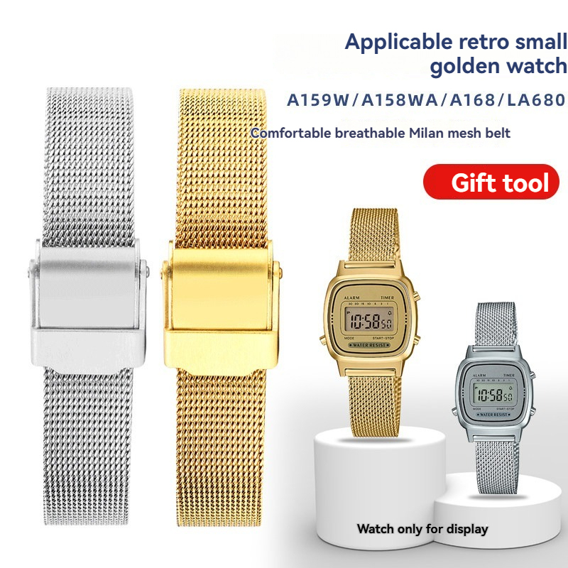 Replacement 18mm Mesh Watch Band for Casio A158/A168/F91W