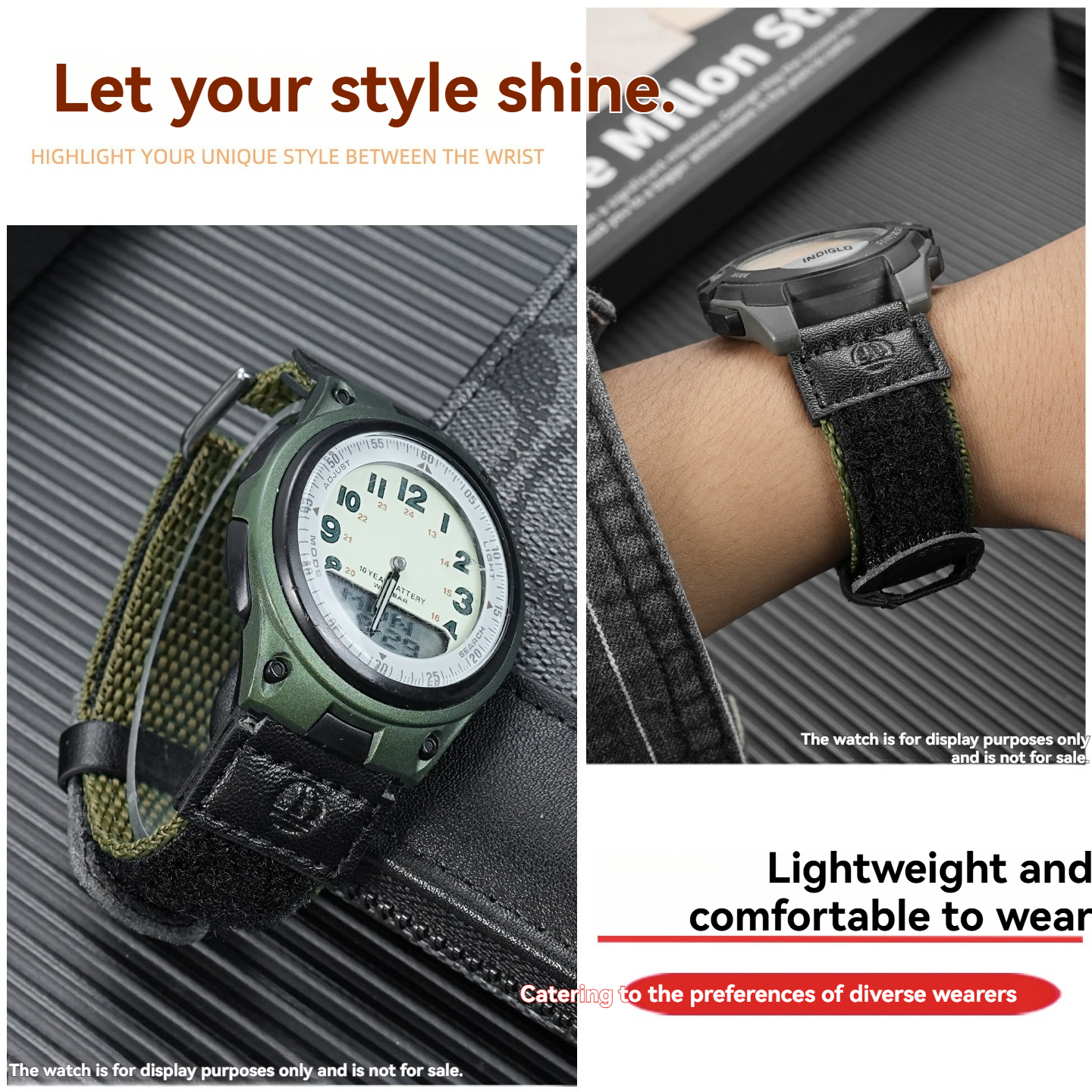 Replacement 18mm Nylon Watch Strap for Casio AE-1200/F-91W/AQ-230GA