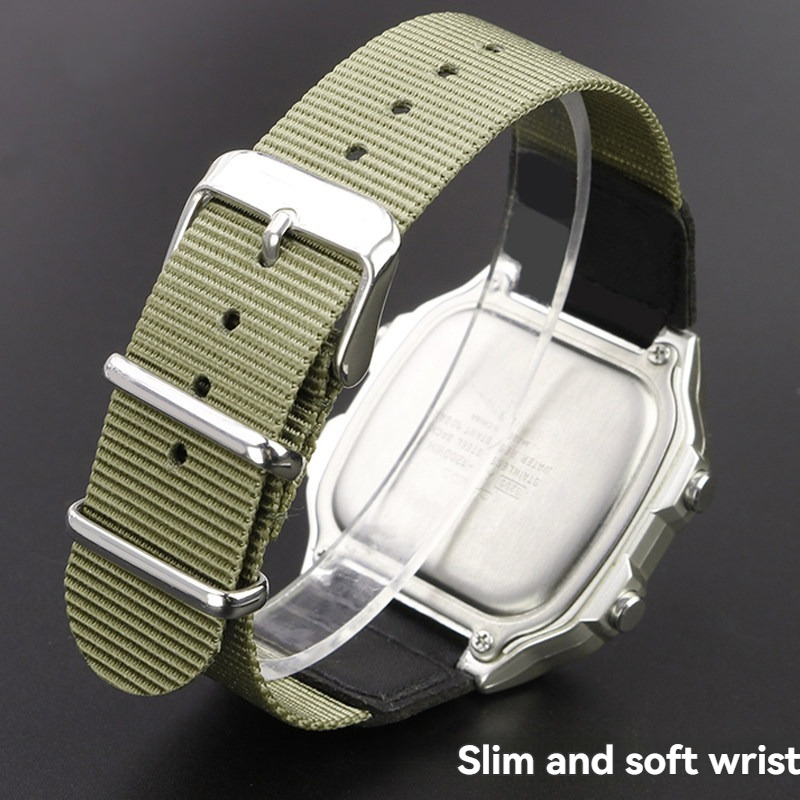 Replacement 18mm Nylon Watch Strap for Casio AE-1200WHB