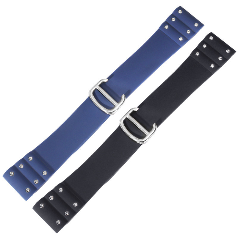 Replacement Blue Rubber Strap for Cartier Santos 100  21mm QuickSwitch Silicone Band