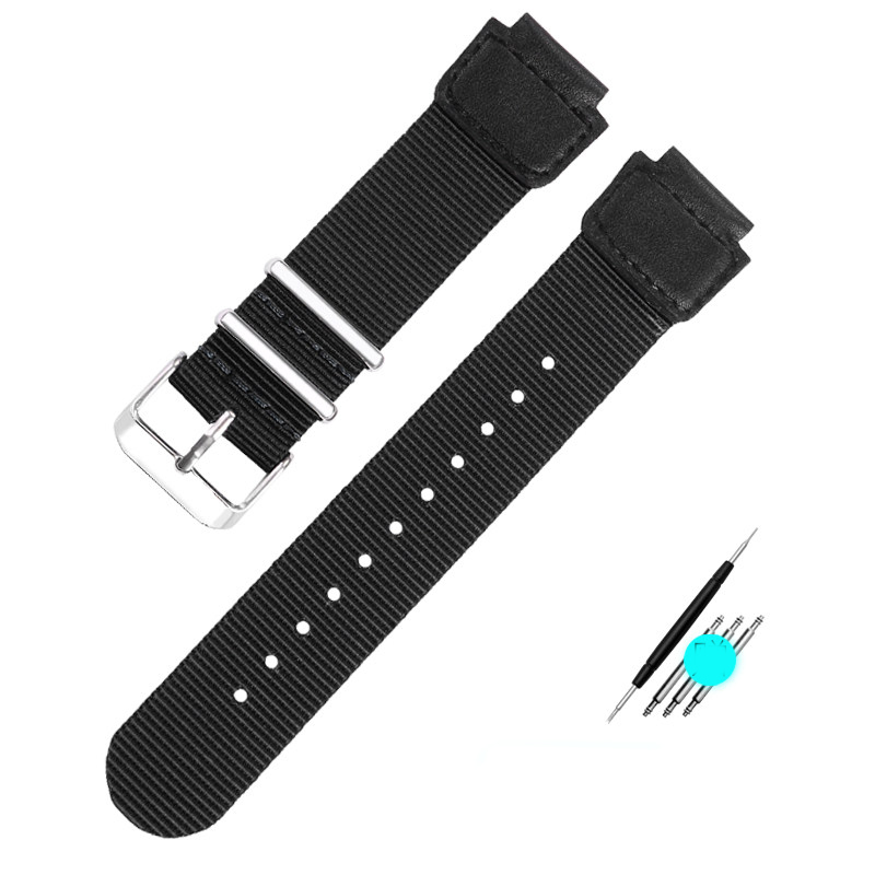 Replacement 18mm Nylon Watch Strap for Casio AE-1200WHB