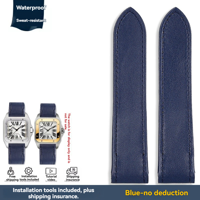 Replacement Genuine Leather Strap for Cartier Santos 100 – 20/23mm Business Casual Band