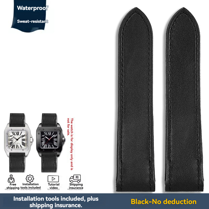 Replacement Genuine Leather Strap for Cartier Santos 100 – 20/23mm Business Casual Band