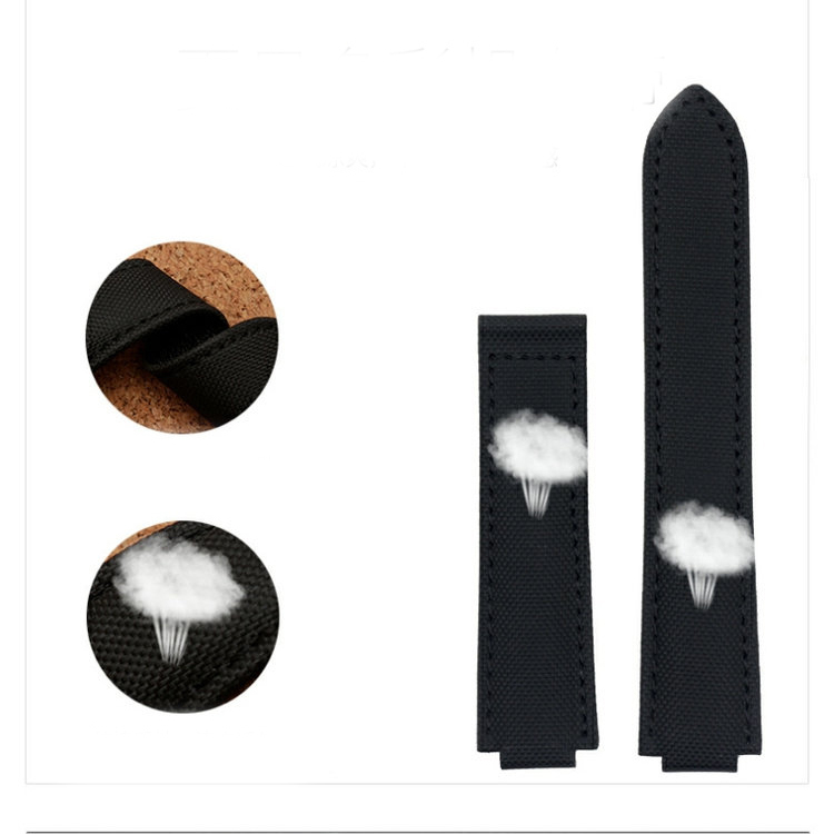 Replacement Black Canvas Strap for Cartier Ballon Bleu WSBB0015 – Convex