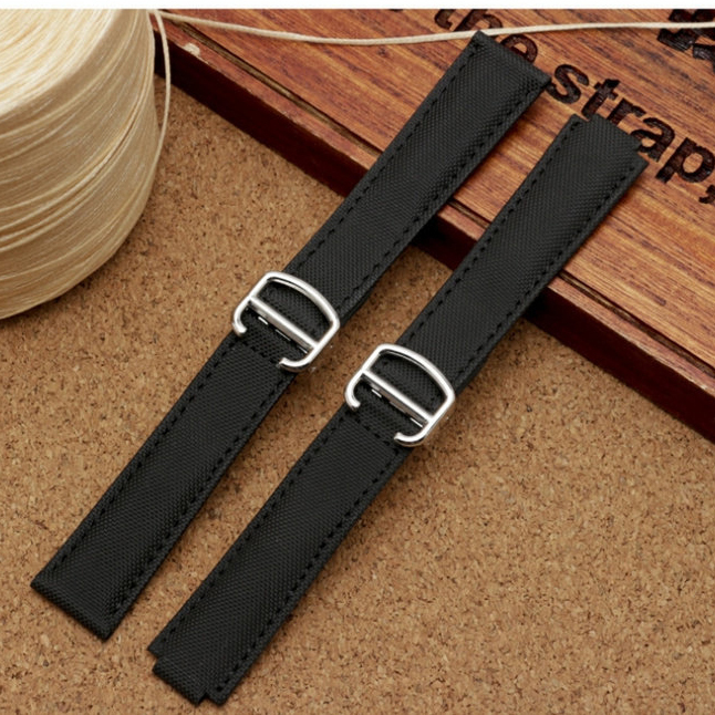 Replacement Black Canvas Strap for Cartier Ballon Bleu WSBB0015 – Convex