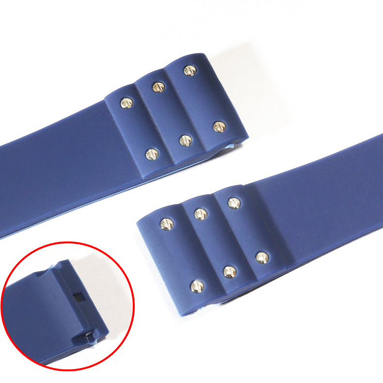 Replacement Blue Rubber Strap for Cartier Santos 100  21mm QuickSwitch Silicone Band