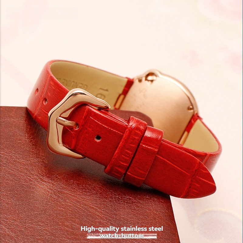 Replacement Red Leather Strap for Cartier Ballon Blanc W4BL0005