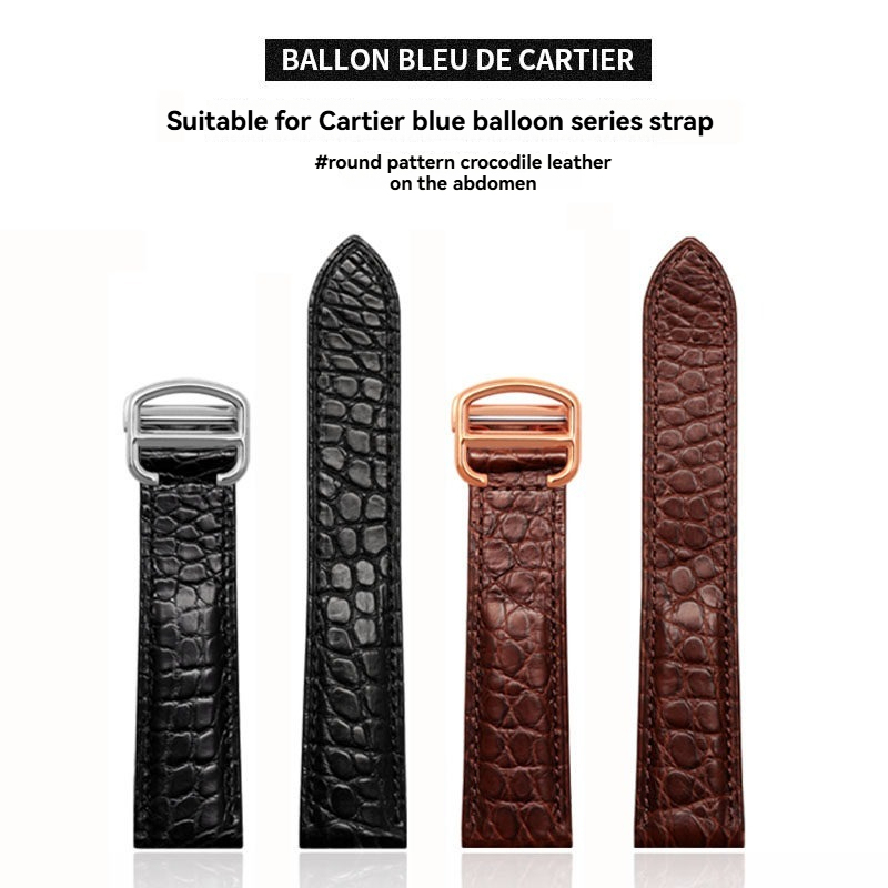 Replacement Genuine Crocodile Leather Strap for Cartier Tank/Santos/Calibre