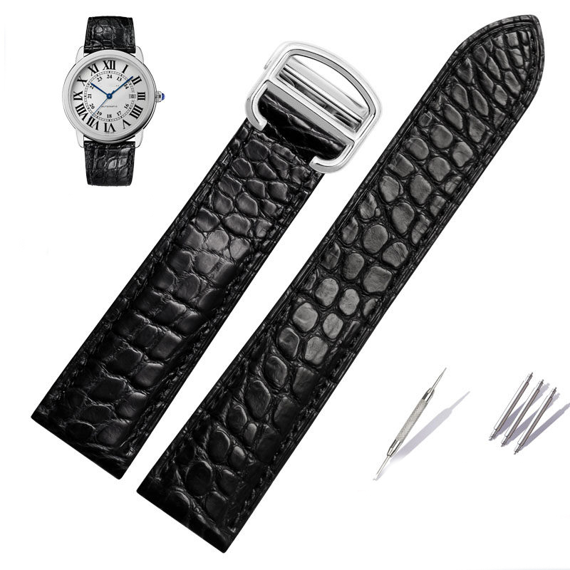 Replacement Genuine Crocodile Leather Strap for Cartier Tank/Santos/Calibre
