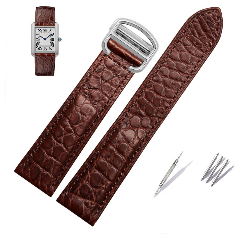 Replacement Genuine Crocodile Leather Strap for Cartier Tank/Santos/Calibre