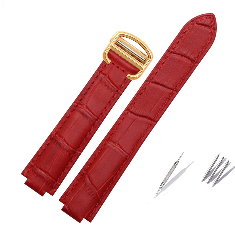 Replacement Blue Leather Strap for Cartier Ballon Bleu – Convex End Calfskin Band
