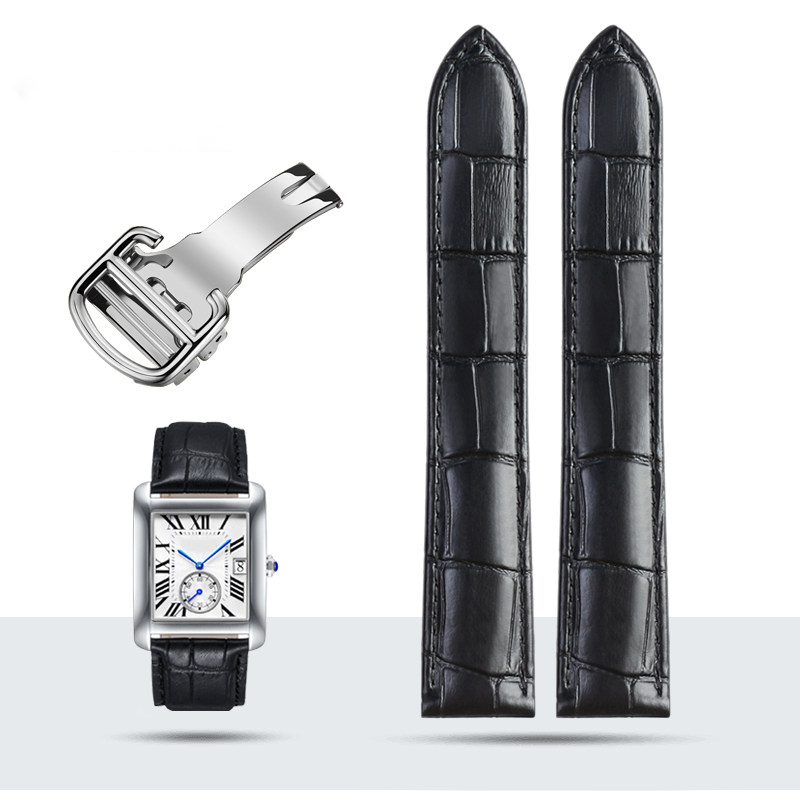 Replacement Genuine Leather Strap for Cartier Tank/Calibre
