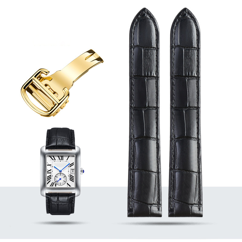 Replacement Genuine Leather Strap for Cartier Tank/Calibre