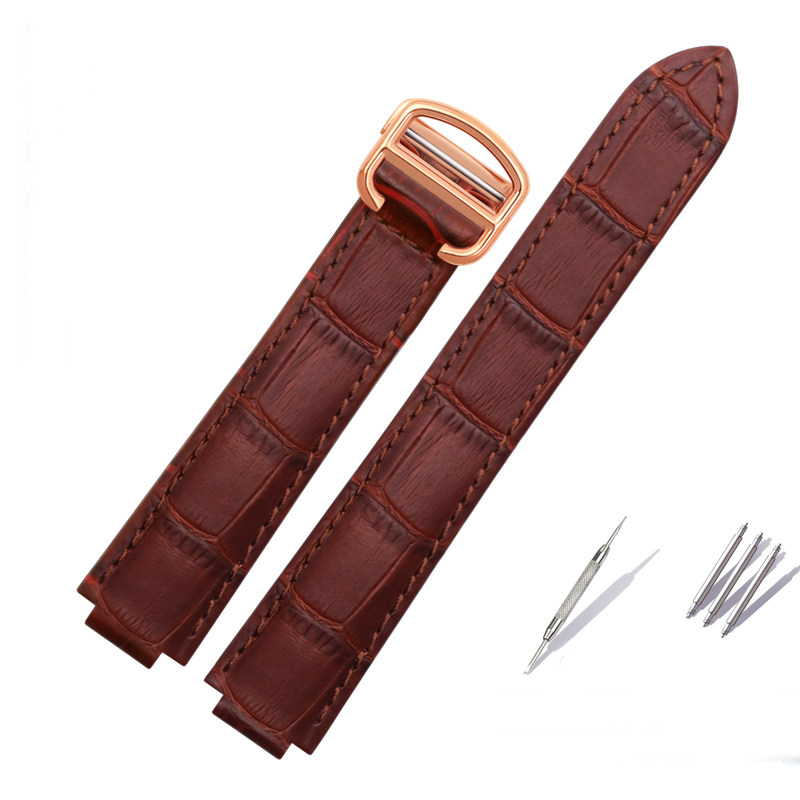 Replacement Blue Leather Strap for Cartier Ballon Bleu – Convex End Calfskin Band