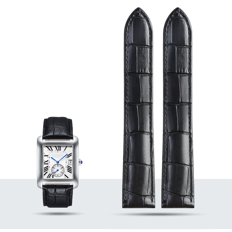 Replacement Genuine Leather Strap for Cartier Tank/Calibre