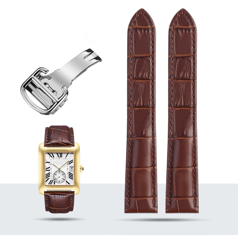 Replacement Genuine Leather Strap for Cartier Tank/Calibre