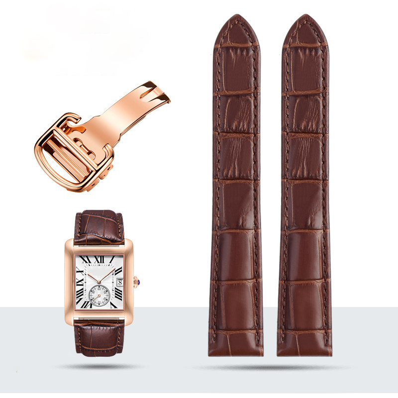 Replacement Genuine Leather Strap for Cartier Tank/Calibre