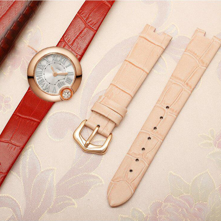 Replacement Red Leather Strap for Cartier Ballon Blanc W4BL0005