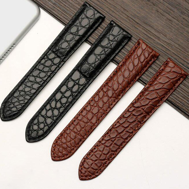 Replacement Genuine Crocodile Leather Strap for Cartier Tank/Santos/Calibre