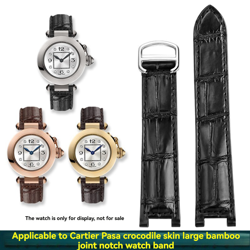 Replacement Genuine Crocodile Leather Strap for Cartier Pasha W3108555