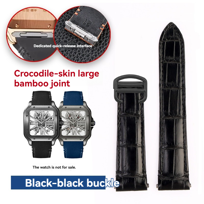 Replacement  Crocodile Leather Strap for Cartier Santos WSSA0009/WSSA0013