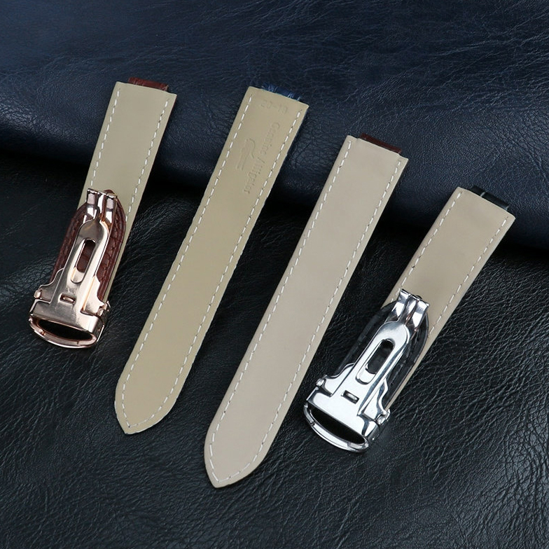 Replacement Crocodile Bamboo Grain Leather Strap for Cartier Ballon Bleu
