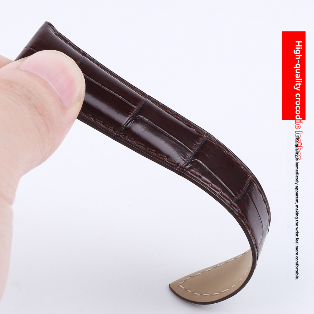 Replacement Bamboo Crocodile Grain Leather Strap for Cartier Tank/Santos/Panthère